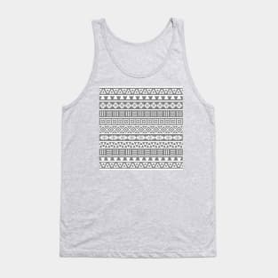 Aztec Influence Pattern White on Gray Tank Top